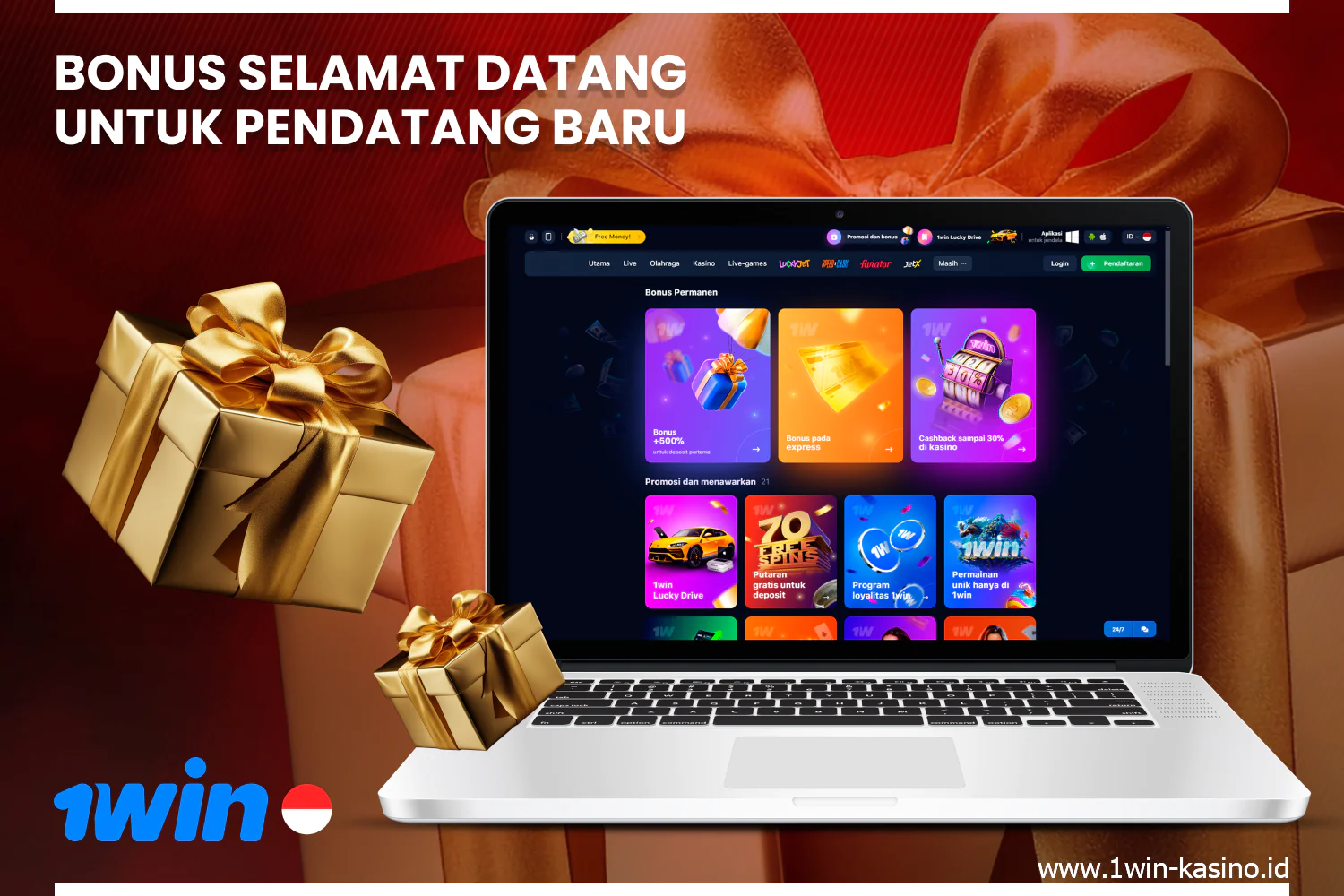 1win offers a welcome bonus for new players registered from Indonesia