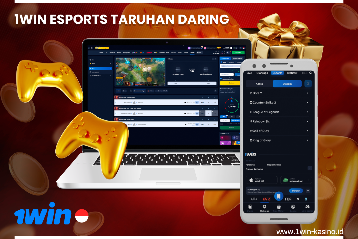 1win memberi pengguna kesempatan untuk bertaruh pada semua disiplin olahraga elektronik populer di Pra-pertandingan dan hidup, serta ratusan pasar taruhan