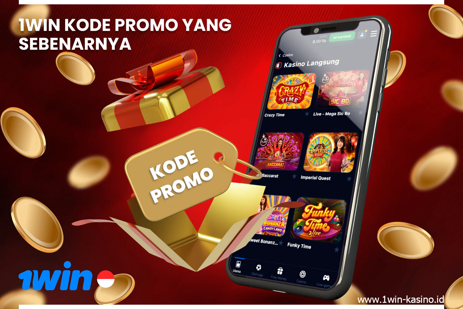 Semua pengguna baru 1win Indonesia dapat menggunakan kode promo dan mendapatkan bonus