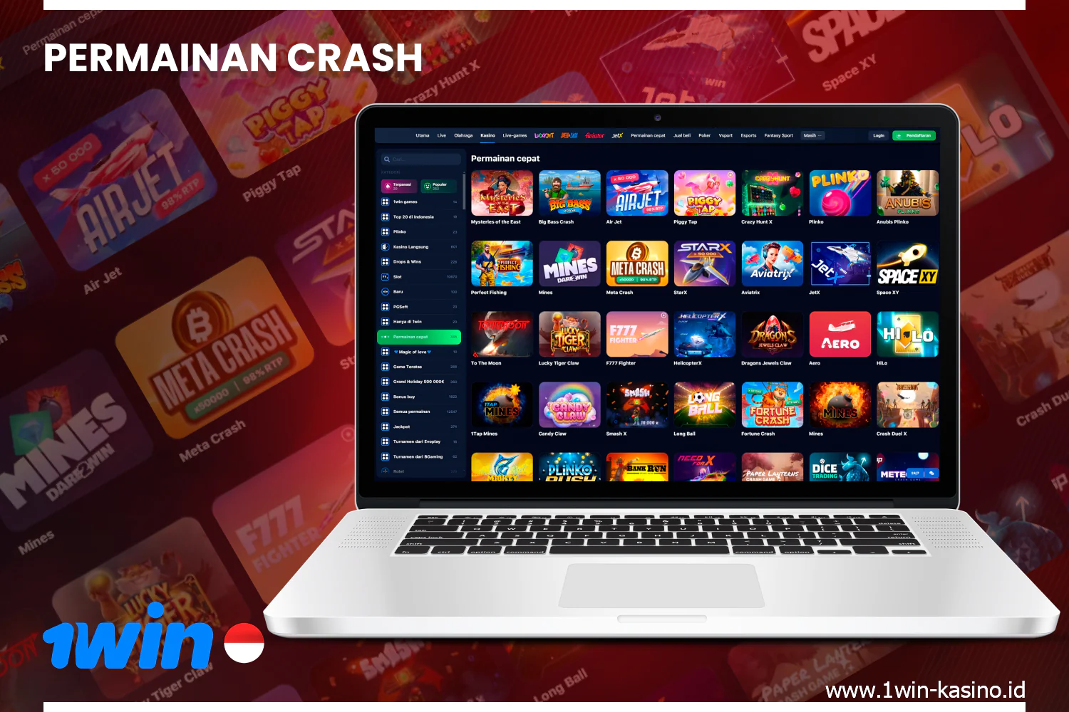 Crash game sedang populer di kalangan pemain 1win Indonesia