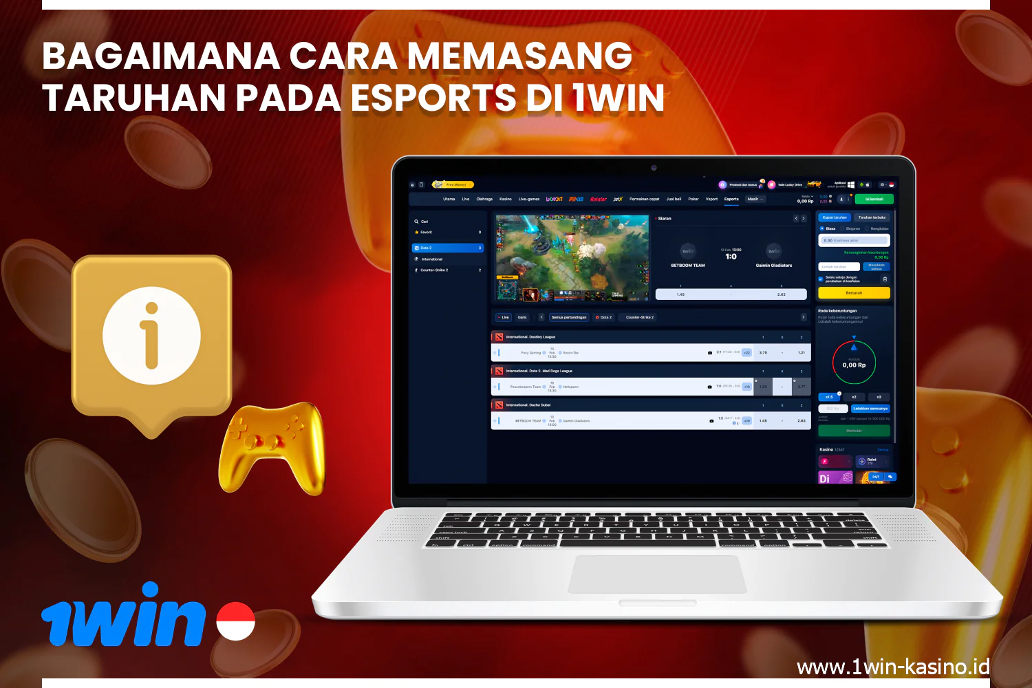 Di 1win Indonesia Anda akan menemukan beragam taruhan eSports