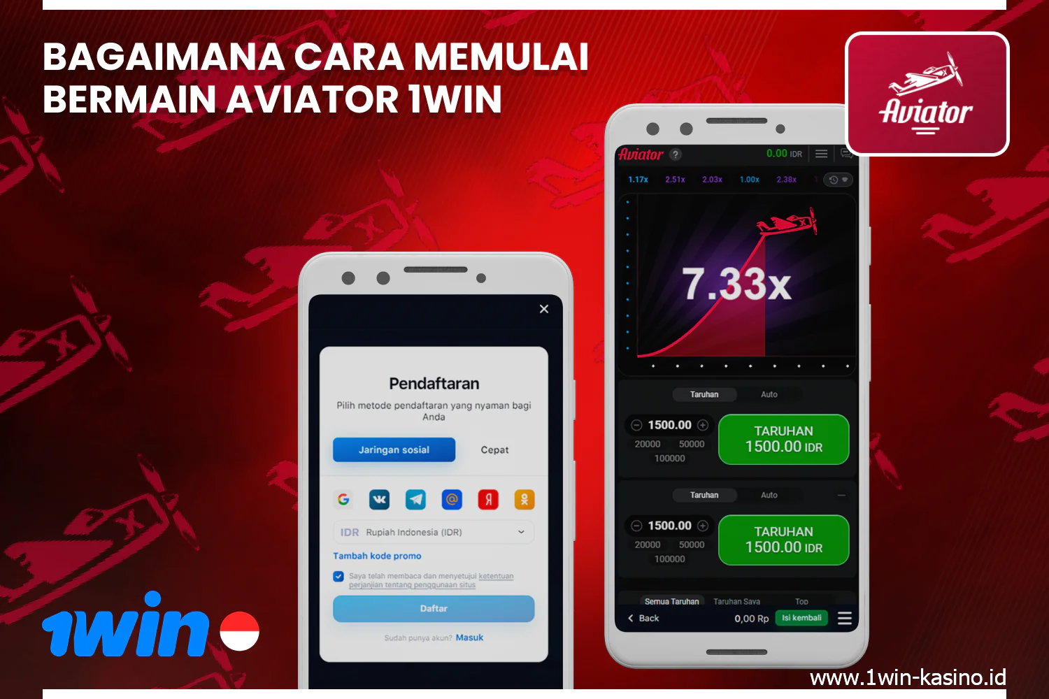 Untuk menikmati permainan dan melakukan taruhan pertama pada permainan Aviator 1win, pemain harus mendaftar dan melakukan deposit