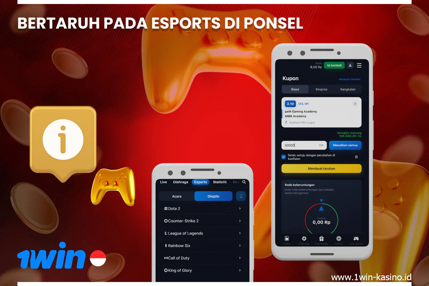 With the 1win mobile app for Android and iOS, Indonesian users have access to eSports betting anytime