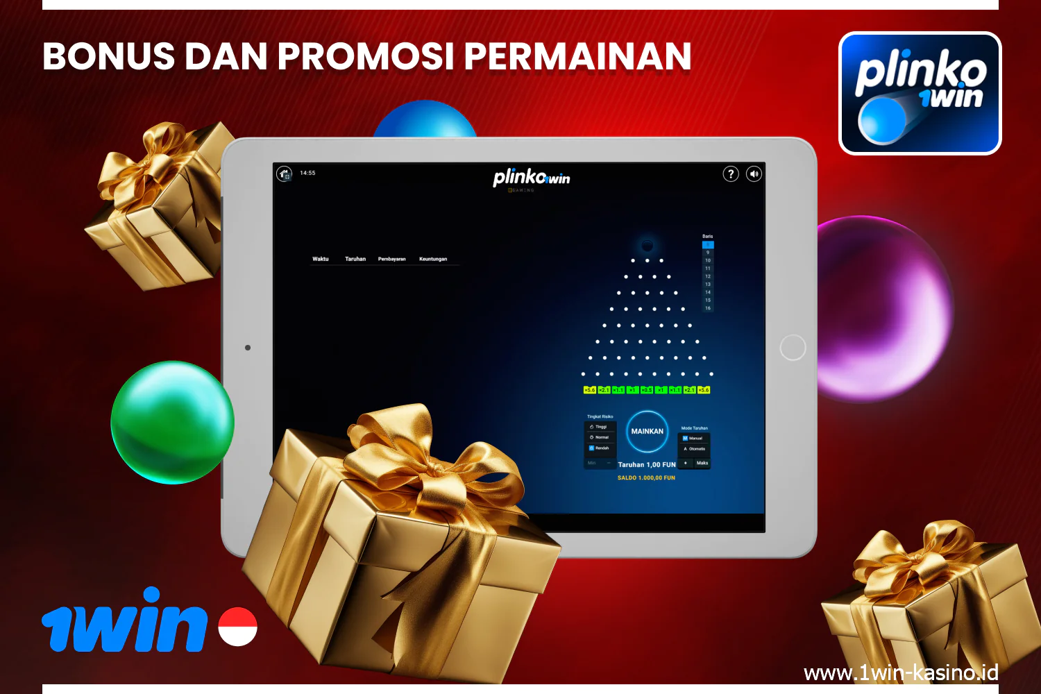 Untuk meningkatkan pengalaman bermain game pengguna 1win, game Plinko telah menambahkan beberapa bonus dan promosi