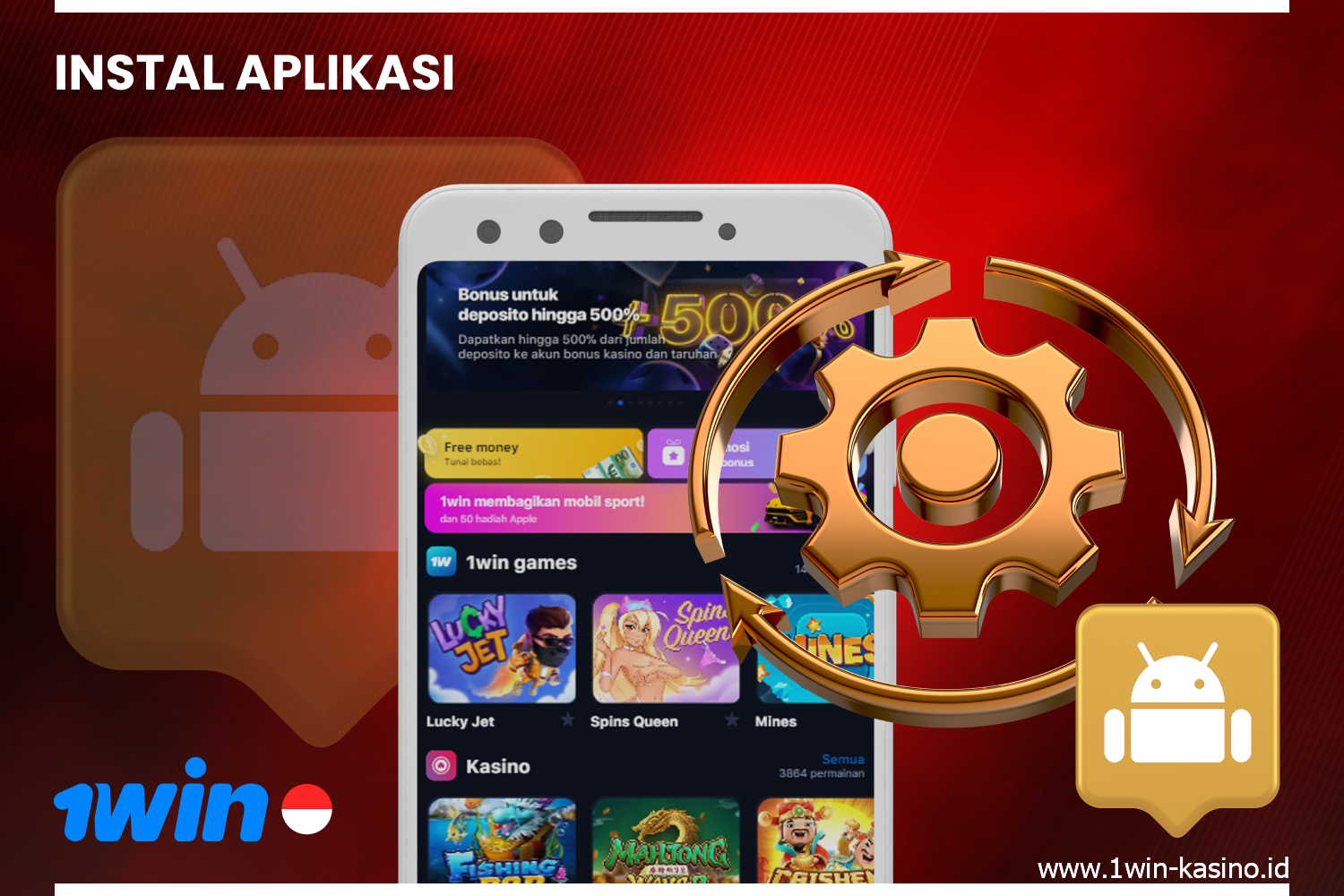 Tunggu hingga 1win apk terinstal sepenuhnya di ponsel Anda