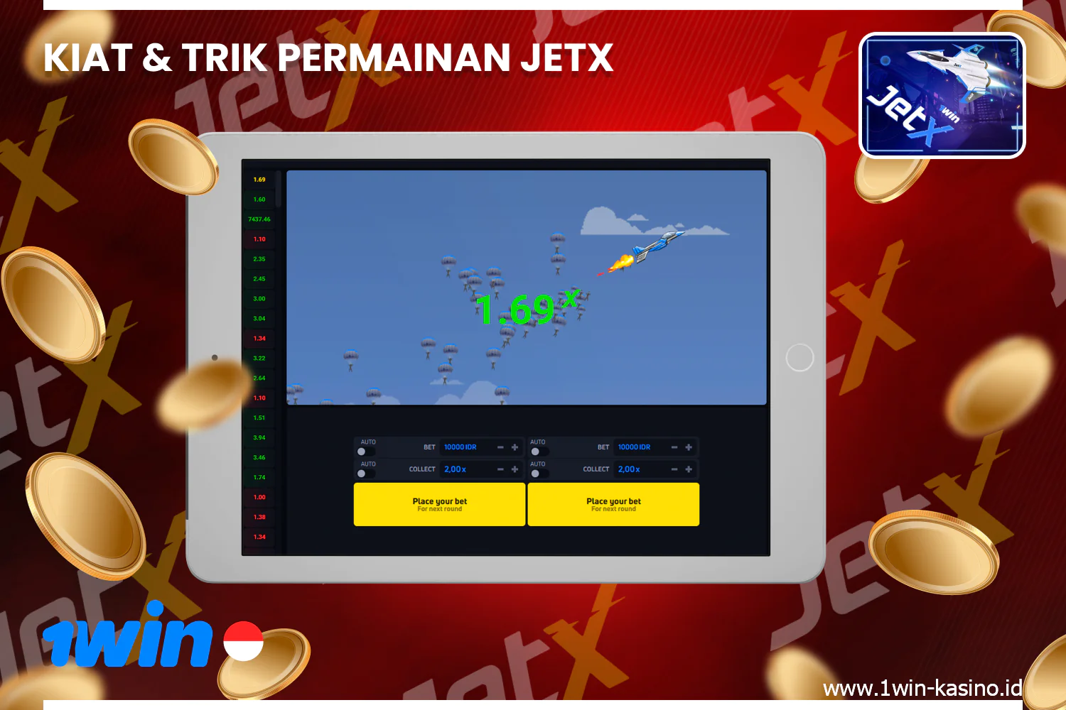Untuk menang di JetX pada platform 1win, disarankan untuk mempelajari tips dan strategi
