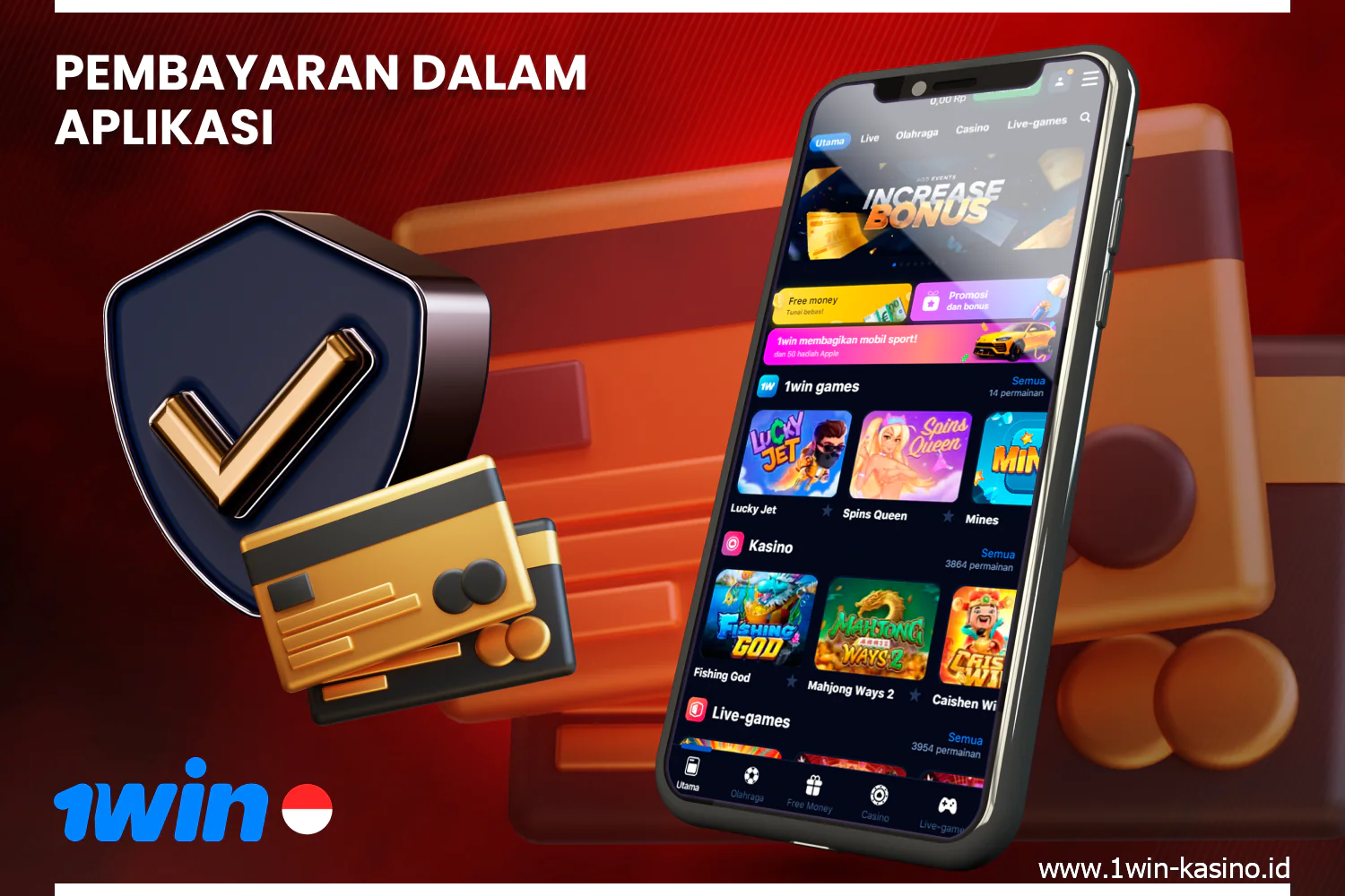 The 1win Android and iOS apps provide several payment methods to accommodate the needs of Indonesian players