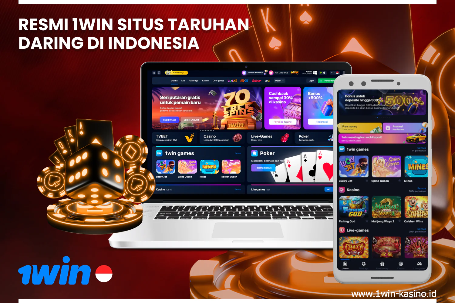 1win Casino in Indonesia offers online sports betting and hundreds of gambling activities to its users